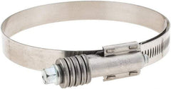 Made in USA - 3-3/4 to 4-5/8" Diam, Stainless Steel Auto-Adjustable Worm Drive Clamp - 5/6" Wide - Americas Industrial Supply