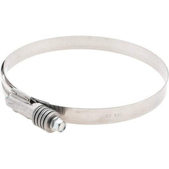 Made in USA - 5-1/4 to 6-1/8" Diam, Stainless Steel Auto-Adjustable Worm Drive Clamp - 5/6" Wide - Americas Industrial Supply