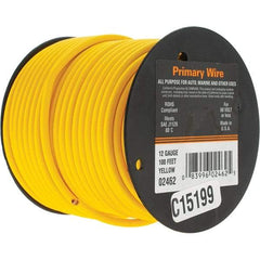 EastPenn - 12 AWG, 100' OAL, Hook Up Wire - Yellow Vinyl Jacket - Americas Industrial Supply