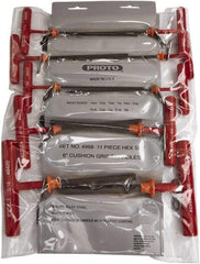 Proto - 11 Piece T-Handle Cushion Grip Tethered Hex Key Set - Hex Range 5/64 to 3/8" - Americas Industrial Supply