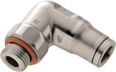 Legris - 12mm Outside Diam, 3/8 BSPP, Stainless Steel Push-to-Connect Tube Male Elbow - 290 Max psi, Tube to Male BSPP Connection, FKM O-Ring - Americas Industrial Supply
