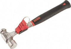 Proto - Steel Tethered Ball Pein Hammer - Steel Handle with Grip, 1-5/16" Face Diam, 12-7/8" OAL - Americas Industrial Supply