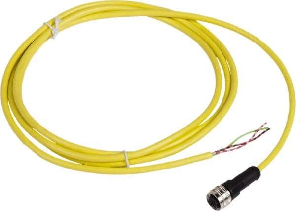 Telemecanique Sensors - 4 Amp, 1/2-20 UNF 3 Pin Female Straight Cordset Sensor and Receptacle - 250 VAC, 300 VDC, 2m Cable Length, IP67 Ingress Rating - Americas Industrial Supply