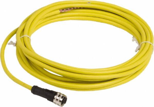 Telemecanique Sensors - 4 Amp, 1/2-20 UNF 3 Pin Female Straight Cordset Sensor and Receptacle - 250 VAC, 300 VDC, 5m Cable Length, IP67 Ingress Rating - Americas Industrial Supply