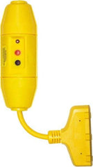 Tower - 3 Outlet, 125 Volt, 15 Amp Rating, 4 to 6 mA Max Surge, Inline, Manual, Commercial, Industrial GFCI - 1/2 Ft. Long Cord, 5-15R NEMA Configuration, Polycarbonate Housing - Americas Industrial Supply