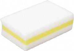 Ability One - 4-1/4" Long x 2.63" Wide x 1.38" Thick Cleansing Pad - Non-Abrasive, Yellow/White - Americas Industrial Supply