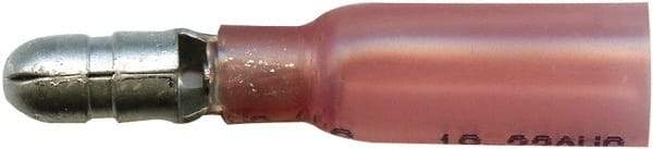 Value Collection - 20 to 18 AWG Crimp Bullet Connector - 0.18" Bullet Diam, Red Heat Shrink & Polyolefin Insulation - Americas Industrial Supply