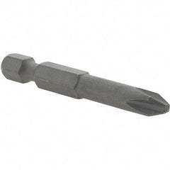 VEGA Industries - #2 Phillips Screwdriver Bit - 1/4" Drive, 2" OAL - Americas Industrial Supply