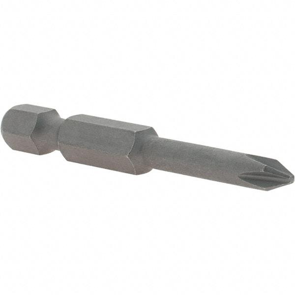 VEGA Industries - #1 Phillips Screwdriver Bit - 1/4" Drive, 2" OAL - Americas Industrial Supply