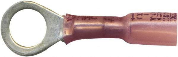 Made in USA - 20-18 AWG Partially Insulated Crimp & Solder Connection Circular Ring Terminal - 3/8" Stud, Copper Contact - Americas Industrial Supply