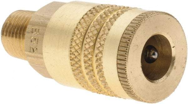 Parker - 1/4-18 Male NPT ARO Pneumatic Hose Coupler - Brass, 1/4" Body Diam - Americas Industrial Supply