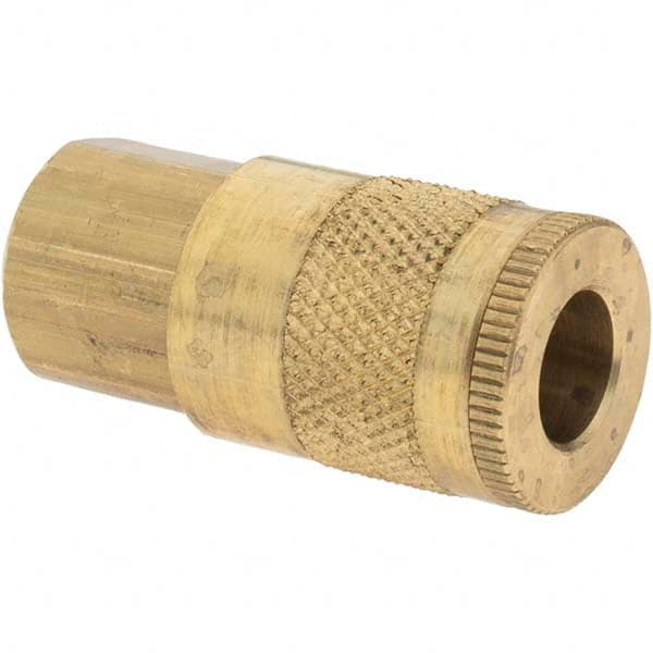 Parker - 1/4-18 Female NPTF Tru-Flate Automotive Pneumatic Hose Coupler - Brass, 1/4" Body Diam - Americas Industrial Supply
