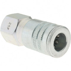 Parker - 1/2-14 Female NPTF Industrial Pneumatic Hose Coupler - Steel, 3/8" Body Diam - Americas Industrial Supply