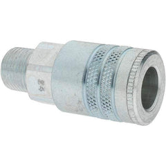 Parker - 3/8-18 Male NPT Industrial Pneumatic Hose Coupler - Steel, 3/8" Body Diam - Americas Industrial Supply