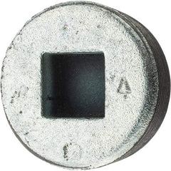 Made in USA - Size 2", Class 150, Malleable Iron Galvanized Pipe Countersunk Square Plug - 150 psi, Threaded End Connection - Americas Industrial Supply
