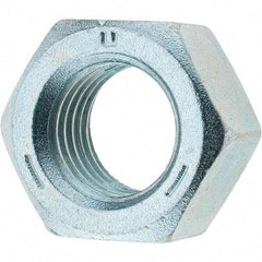 Made in USA - 1-8 UNC Steel Right Hand Hex Nut - 1-1/2" Across Flats, 0.8594" High, Zinc Clear Finish - Americas Industrial Supply