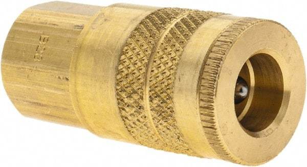 Parker - 1/4-18 Female NPTF Industrial Pneumatic Hose Coupler - Brass, 1/4" Body Diam - Americas Industrial Supply