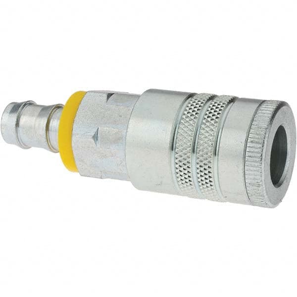 Parker - Push-Lok Hose Barb Tru-Flate Automotive Pneumatic Hose Coupler - Steel, 1/2" Body Diam, 1/2" Hose ID - Americas Industrial Supply