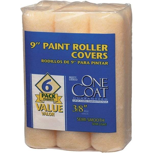 Krylon - 3/8" Nap, 9" Wide Paint Roller Cover - Semi-Smooth Texture, Polyester & Knitted - Americas Industrial Supply