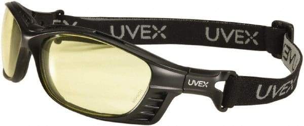 Uvex - SCT-Gray Lenses, Framed Safety Glasses - Anti-Fog, Black Polycarbonate Frame, Adjustable Temples, Size Universal, Wrap Around - Americas Industrial Supply