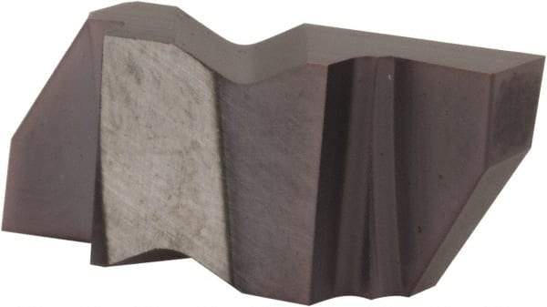 Tool-Flo - 0.375FLG CB Grade AC3, 0.078" Cutting Width Carbide Grooving Insert - 0.12" Max Depth of Cut, Right Hand, .005 to .010" Corner Radius, AlTiN Finish - Americas Industrial Supply