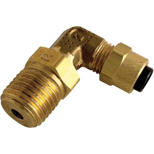 Parker - 3/8" Tube OD x 3/8 Thread Brass Compression Tube Swivel Elbow - Americas Industrial Supply