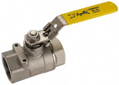 Apollo - 1-1/4" Pipe, Standard Port, Stainless Steel Standard Ball Valve - 2 Piece, NPT Ends, Locking Lever Handle, 600 WOG, 150 WSP - Americas Industrial Supply