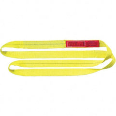 Lift-All - 16' Long x 2" Wide, 9,600 Lb Vertical Capacity, 2 Ply, Polyester Web Sling - 7,700 Lb Choker Capacity, Yellow - Americas Industrial Supply