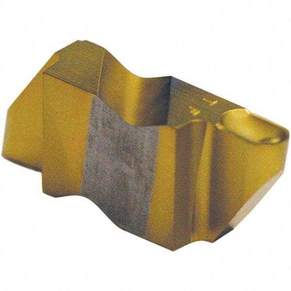 Tool-Flo - 3031FLR P Grade GP3R, 1.57mm Cutting Width Carbide Grooving Insert - 3.18mm Max Depth of Cut, Right Hand, 0.79mm Corner Radius, TiN Finish - Americas Industrial Supply