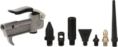 Value Collection - 8 Piece Aluminum Body Air Gun Kit - 1/4 NPT Inlet, 150 Max psi, Aluminum Hose - Americas Industrial Supply