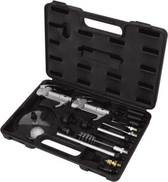 Value Collection - 21 Piece Aluminum Body Air Gun Kit - 1/4 NPT Inlet, 150 Max psi, Aluminum Hose - Americas Industrial Supply