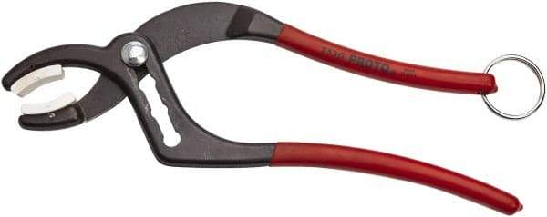 Proto - 9-1/2" OAL, 2-1/2" Max Capacity, 4 Position Tethered Tongue & Groove Pliers - Soft Curved Jaws, Plastisol Handles - Americas Industrial Supply