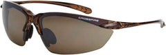CrossFire - Brown Flash Mirror Lenses, Framed Safety Glasses - Scratch Resistant, Crystal Brown Frame, Size Universal, Wrap Around - Americas Industrial Supply