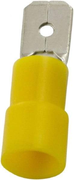 Value Collection - 12 to 10 AWG, PC, Partially Insulated, Male Wire Disconnect - 1/4" Wide Tab, Yellow, cUL Listed, RoHS Compliant, UL Listed - Americas Industrial Supply