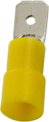 Value Collection - 12 to 10 AWG, PC, Partially Insulated, Male Wire Disconnect - 1/4" Wide Tab, Yellow, cUL Listed, RoHS Compliant, UL Listed - Americas Industrial Supply