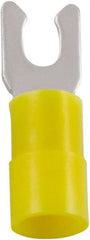 Value Collection - #12 Stud, 12 to 10 AWG Compatible, Partially Insulated, Crimp Connection, Locking Fork Terminal - Americas Industrial Supply