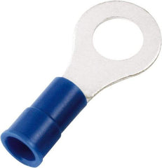 Value Collection - 16-14 AWG Partially Insulated Crimp Connection Circular Ring Terminal - 5/16" Stud, 30.4mm OAL x 12mm Wide, Copper Contact - Americas Industrial Supply