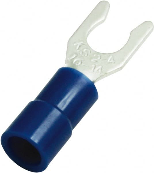 Value Collection - #8 Stud, 16 to 14 AWG Compatible, Partially Insulated, Locking Fork Terminal - Americas Industrial Supply