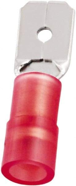 Value Collection - 22 to 16 AWG, Nylon, Partially Insulated, Male Wire Disconnect - 3/16" Wide Tab, Red, cUL Listed, RoHS Compliant, UL Listed - Americas Industrial Supply