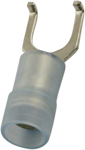 Value Collection - #10 Stud, 16 to 14 AWG Compatible, Partially Insulated, Crimp Connection, Flanged Fork Terminal - Americas Industrial Supply