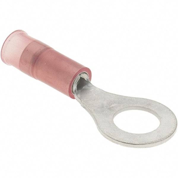 Value Collection - 22-16 AWG Partially Insulated Crimp Connection Circular Ring Terminal - 1/4" Stud, 30.4mm OAL x 11.6mm Wide, Copper Contact - Americas Industrial Supply