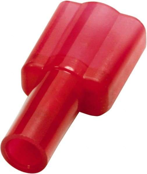 Value Collection - 22 to 16 AWG, Nylon, Fully Insulated, Male Wire Disconnect - 1/4" Wide Tab, Red - Americas Industrial Supply