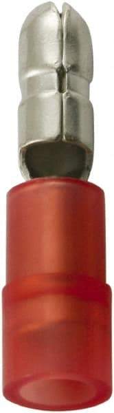 Value Collection - 22 to 16 AWG Double Crimp Bullet Connector - 0.157" Bullet Diam, Red Nylon Insulation - Americas Industrial Supply