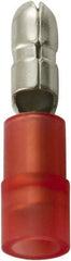 Value Collection - 22 to 16 AWG Double Crimp Bullet Connector - 0.157" Bullet Diam, Red Nylon Insulation - Americas Industrial Supply