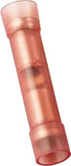 Value Collection - 22 to 16 AWG Compatible, Nylon Fully Insulated, Crimp-On Butt Splice Terminal - 2 Wire Entries, Copper Contacts, 1.024" OAL, Red - Americas Industrial Supply