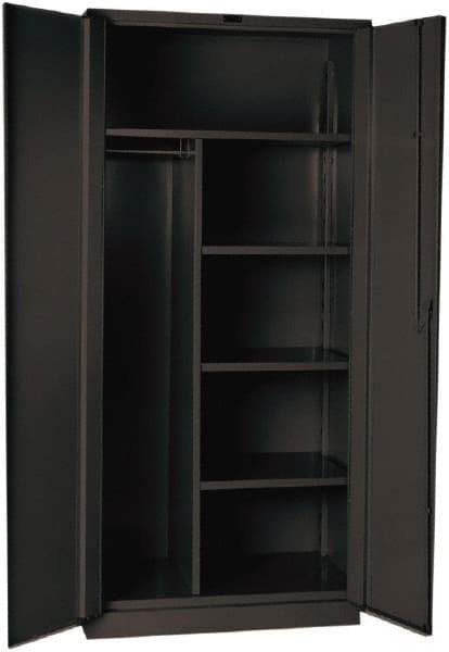 Hallowell - 4 Shelf Combination Storage Cabinet - Steel, 36" Wide x 24" Deep x 78" High, Gray - Americas Industrial Supply