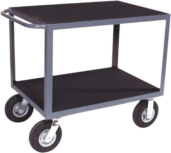 Jamco - 1,200 Lb Capacity, 24" Wide x 48" Long x 34" High Shelf Cart - 2 Shelf, Steel, Semi-Pneumatic Casters - Americas Industrial Supply