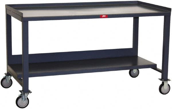 Jamco - 3 Side Retention Mobile Work Bench - Steel, Gray, 60" Long x 36" Deep x 35" High - Americas Industrial Supply