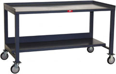 Jamco - 3 Side Retention Mobile Work Bench - Steel, Gray, 60" Long x 36" Deep x 35" High - Americas Industrial Supply
