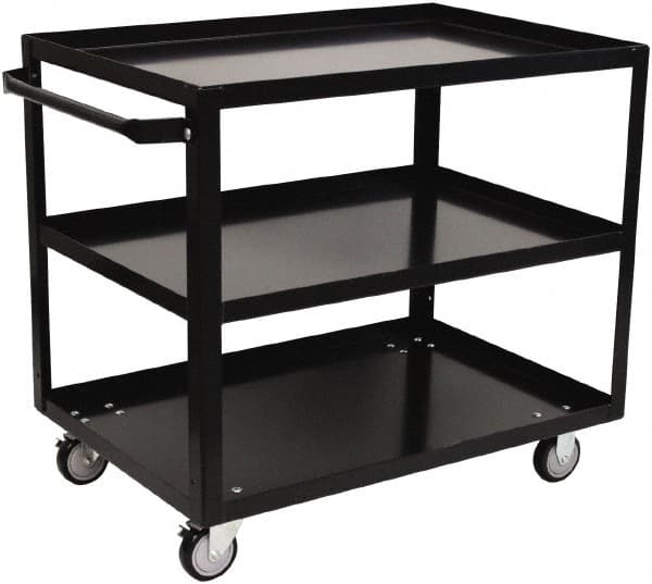 Jamco - 800 Lb Capacity, 24" Wide x 48" Long x 33" High Shelf Cart - 3 Shelf, Steel, 2 Rigid/2 Swivel Casters - Americas Industrial Supply